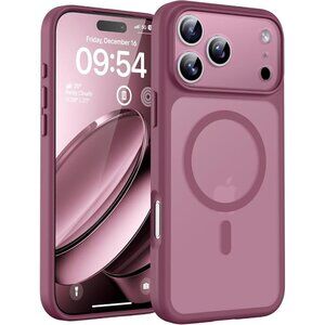 Plum Iphone 17 Pro Max Full Camera Protection Translucent Matte Phone Case